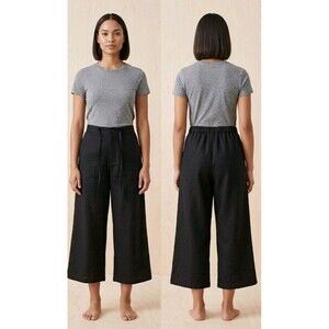 Joe Marlin Women's Pants L Stretch Waist Pockets Rayon Flare Legs Black